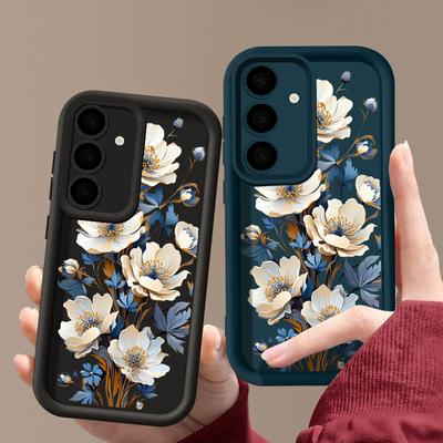 Custodia Morbida in TPU Opaco con Stampa Floreale di Lusso per Samsung S25 Plus S24 FE S23 Ultra S22 A56 A36 A16 A55 A06 A05 A15 A35 A54 Cover Bumper Antiurto