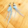 Bohemian Blue Peacock Feather Long Tassel Earrings Ethnic Unique Dangle Drop Earrings For Women Fashion Jewelry