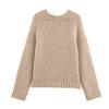Women's Embroidered Round Neck Vintage Loose Knitted Cardigan Sweater Jacket