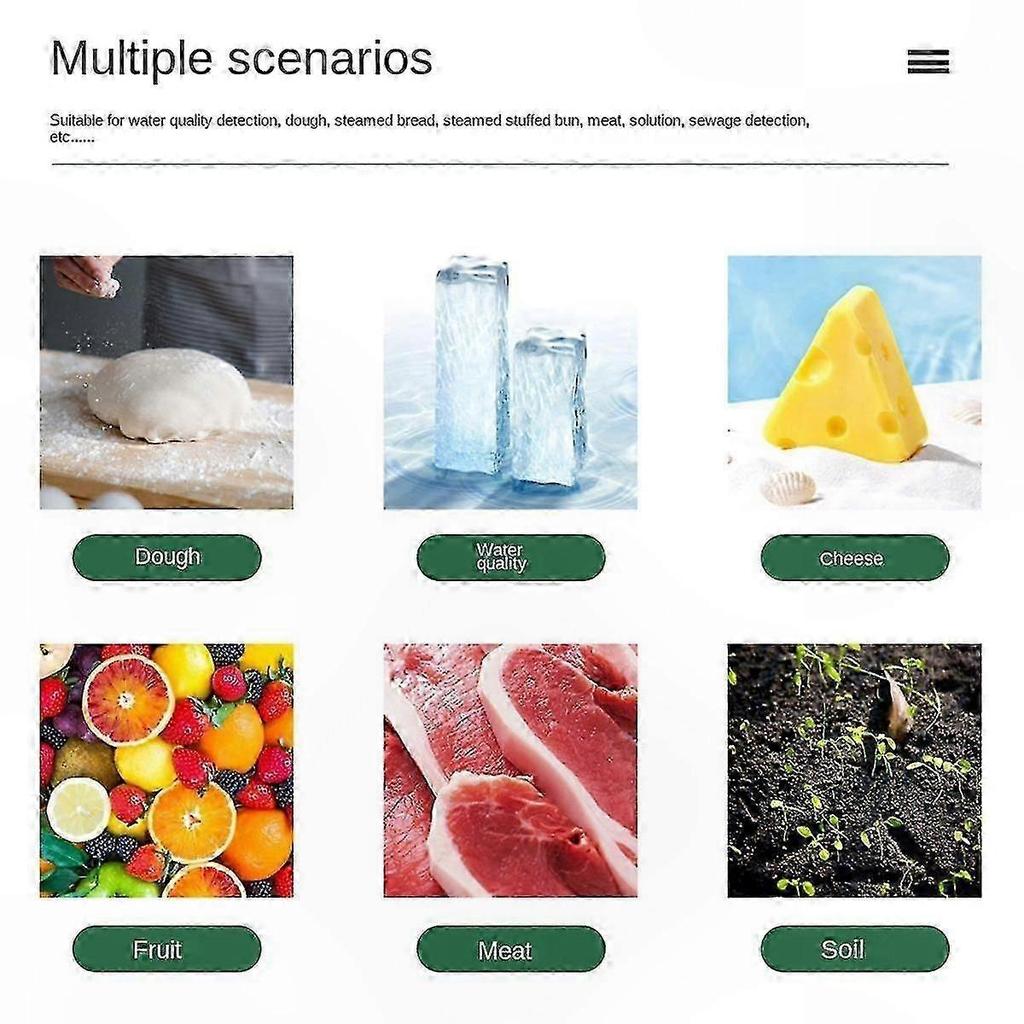 High-Precision pH Meter 0.00-14.00 for Meat, Canning, and Acidity Testing with Temperature Sensor