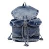 Damen Jeansrucksack neu großvolumig mit mehreren Taschen tragbare Eimertasche Studenten Pendler Reise Rucksack