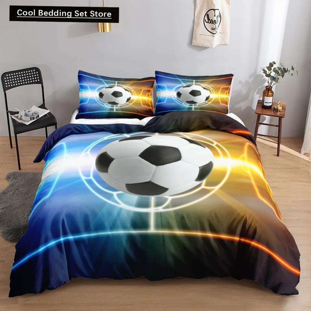 

Футбольный комплект пододеяльников 3D Футбол с огнем подростковые комплекты постельного белья для мальчиков спортивные односпальные двуспальные двуспальные кровати размера «king-size» из полиэстера EU single(135x200cm)