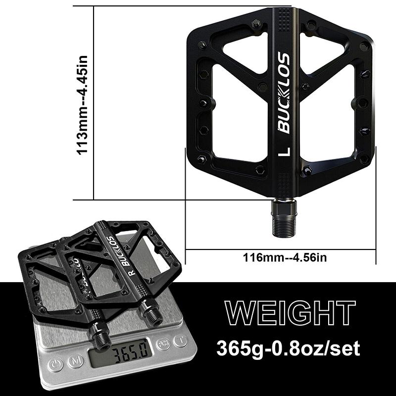 BUCKLOS Cyklistické pedály Ultralehká platforma pedálu pro silniční horské kolo Protiskluzový nylon Uzavřená ložiska Plochá pedály MTB Cyklistická součástka