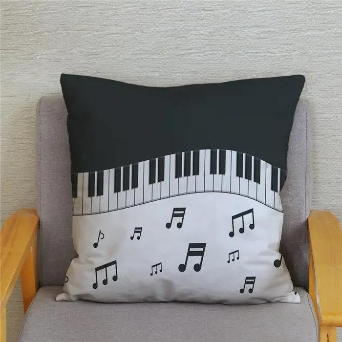 Music Notes Pillowcase Soft Cotton -Unique Piano Key Design for Music Lovers Comfortable and Stylish Perfect Gift for Home Decor