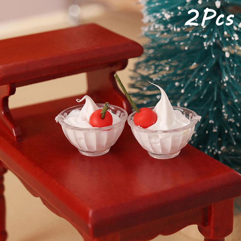1/12 Dollhouse Simulation Ice Cream Cup Dollhouse Miniature Kitchen Food Accessories Dolls House Decoration Toys