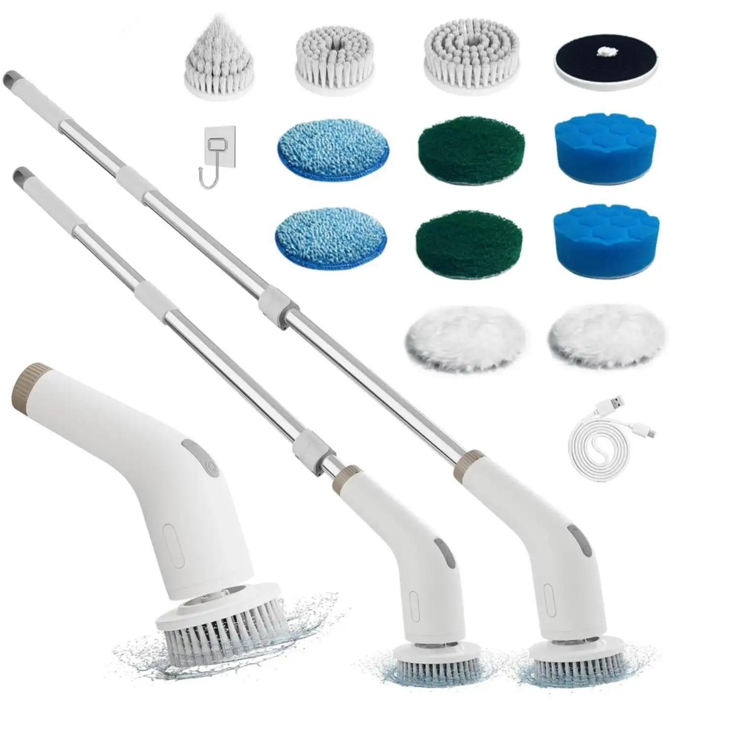 

Electric Spin Scrubber, 13 in 1 Electric Cleaning Brush, Large Power with 2 Adjustable Speeds, Shower Cleaner Brush for Bathroom