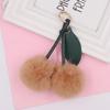Cherry Plush Fur Ball Keychain for Women - Bag, Backpack, and Car Ornament