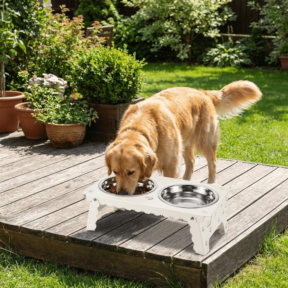 Foldable Dog Water Food Bowl Tilted Bracket Elevated Cat Feeder  Healthy Feeding