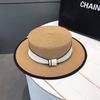 Flat Top Straw Hat Children's Summer 2025 New Straw Top Hat Seaside Sunshade Sunscreen Hat Beach Sun Hat