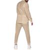 Men's Long Sleeve Linen Shirt Two-Piece Set: Summer Beachwear - Available In Black, White, Beige Solid Colors.
