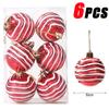 6Pcs Christmas Ball Ornaments With Painted Xmas Tree Hanging Pendant New Year Gifts For 2025 Christmas Navidad Party Decoration