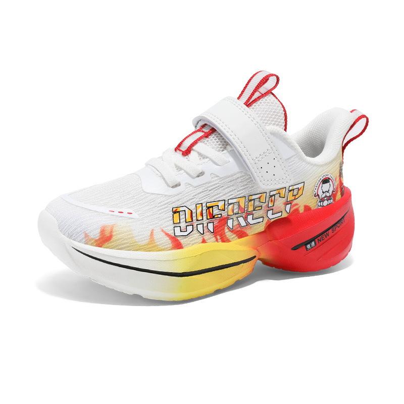 2025 spring and summer breathable mesh running shoes, primary and secondary school students sports shoes, Velcro raw and lightweight running shoes