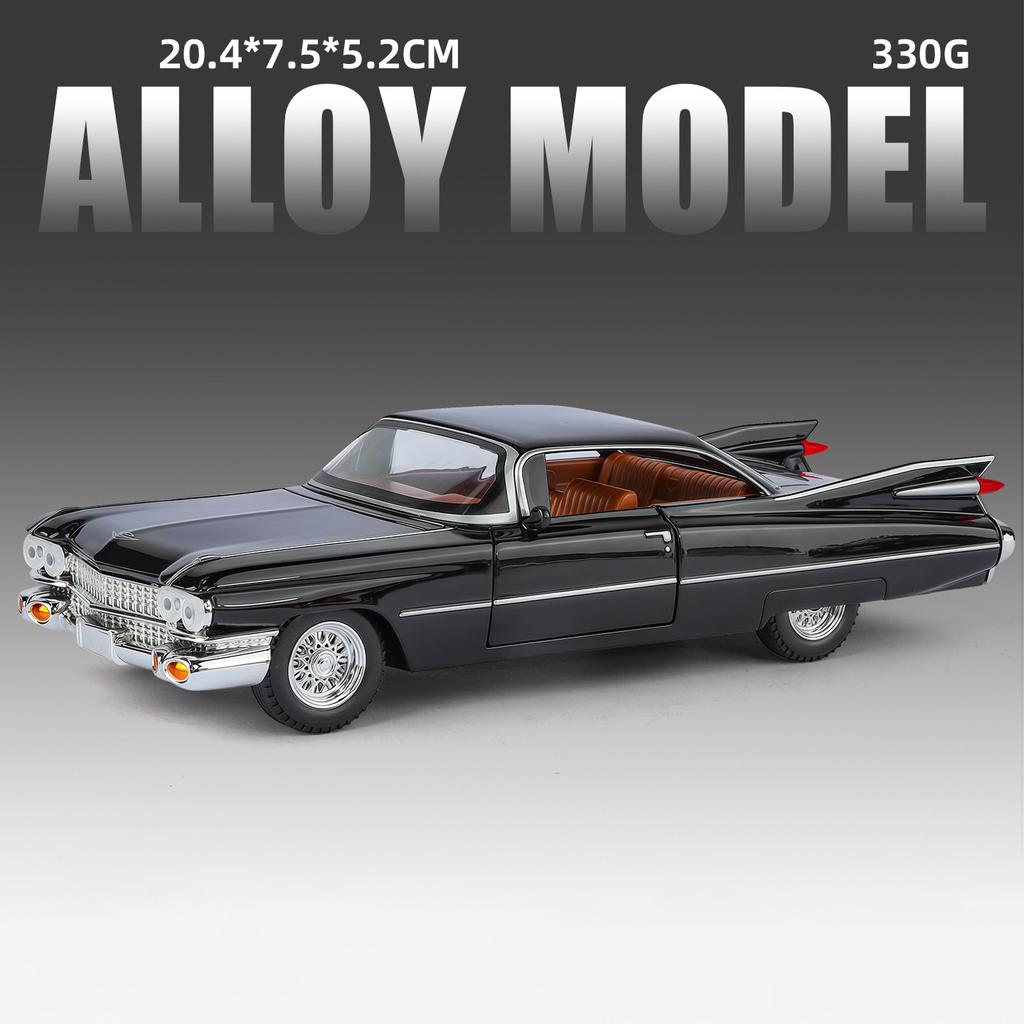 1:24 Eldorado Biarritz BIG ROCKET 1959 Alloy Die Cast Toy Car Model Sound and Light Children's Toy Collectibles Birthday Gift
