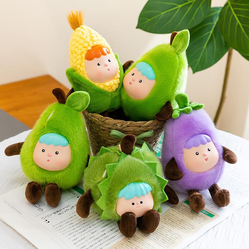 Cartoon Fruit Plush Keychain With Pp Cotton Filling For Kids And Teens