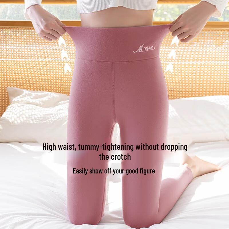 LANGSHA Women's High-Waist Lamb Wool Thermal Leggings