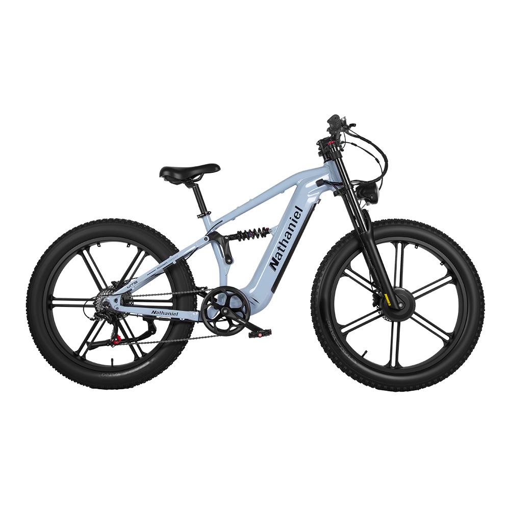 Electric Bicycle Nathaniel SYR09 26" Fat Tire 1000Wx2 Peak Motor Fully Suspended Adult Electric Bike 48V 20Ah Dual Hydraulic Brake 7 Speed