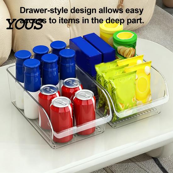 Kitchen Fridge Storage Solution Refrigerator Box, Large Opening Design Transparent Bin, Box Food-Grade Crisper for Cabinet Pantry Organization Rack