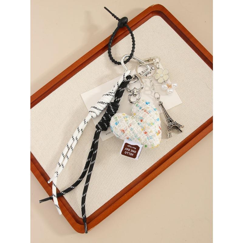 Fashion ins fabric girl love bow woven rope high-end bag hanging pendant wind bag pendant