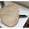 Handmade Chinese-Style Summer Fan: Woven Cattail, Handle-Wrapped, Home Decor