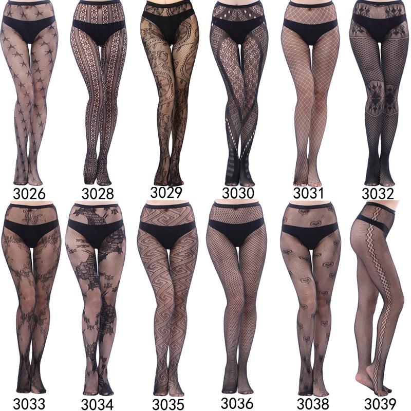 European & American Fashion Fishnet Pantyhose with Sexy Tattoo Lace Design