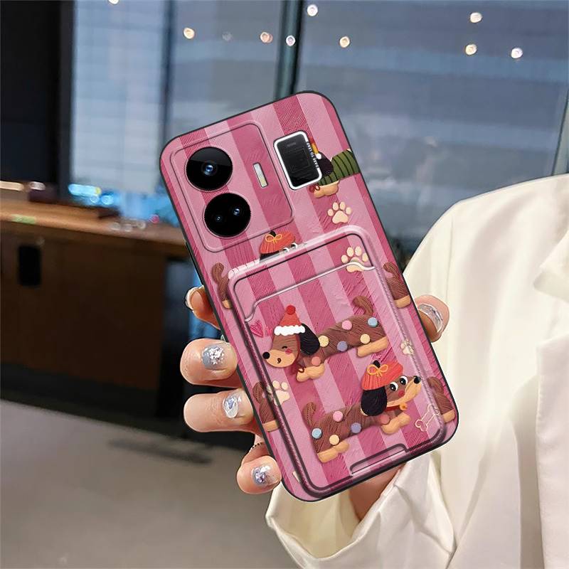 Waterproof Card Bag Phone Case For OPPO Realme GT NEO5/240W/Realme GT3 Fashion Design Dirt-resistant Cover Cartoon Cute