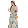 Ink painting vest dress niche design sense spring and summer new retro literary temperament new national style long dress