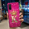 Case For TCL 205 4187D Bumper Black Silicone Shockproof Soft Casing Lucky Exclusive Initial Letter Luxury Crown Pattern Cover