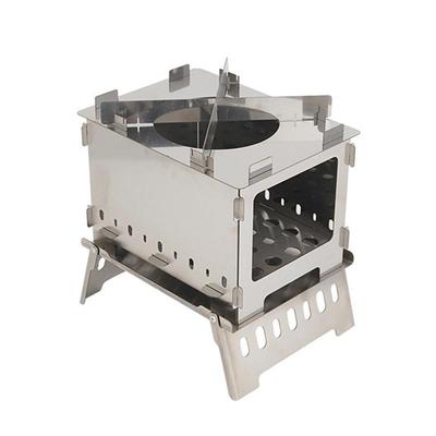 Camping Stove Barbecue Grill Titanium Wood Stove Stainless Steel BBQ Grill Outdoor Lightweight Windproof Hiking Picnic Burner