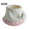 Decorative Flower Pot Small Flowerpot, Enamel Tabletop Plant Pot, Buddha Style Desktop Planter, Zen Flowerpot Multi-Purpose Pen Holder, Lightweight
