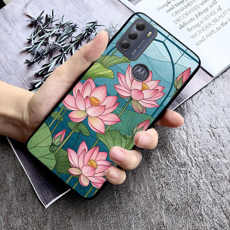 Phone Case For Moto G86 G85 G75 G15 G05 G56 G72 G53 G54 G84 G60 G31 G32 G24 G 5G G Play Lotus Flower