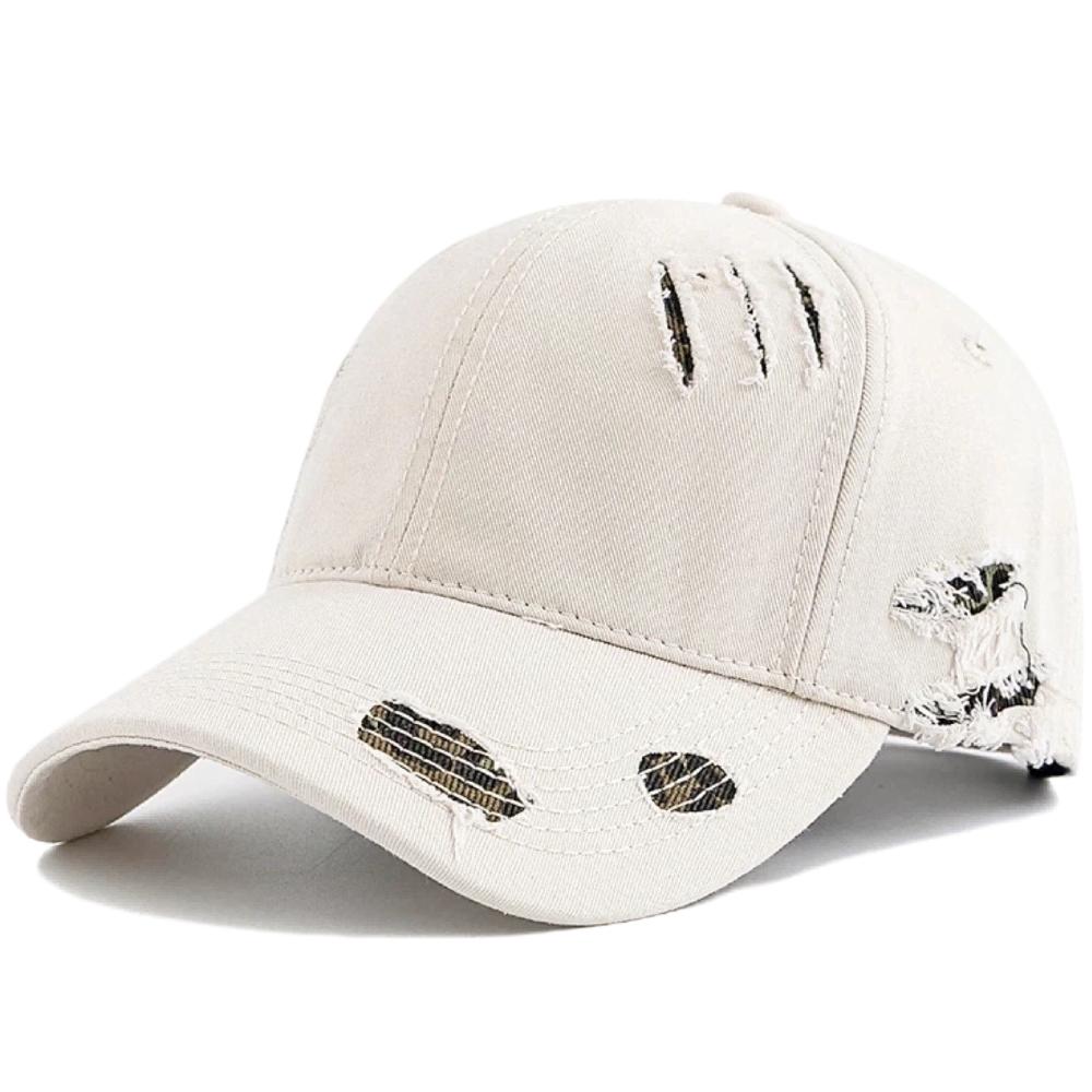 New Style Women's Vintage Distressed Baseball Cap Leopard Print Ripped Sun Hat Casual Streetwear Outdoor Cap