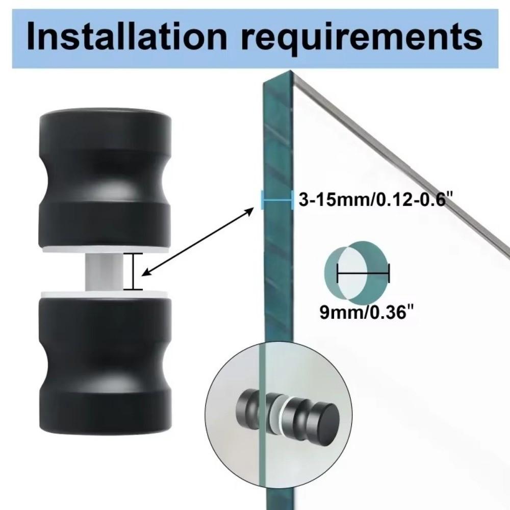 Aluminum Door Handles Double Sided Pull Sliding Shower Doors Knob  for Kinds Glass Doors