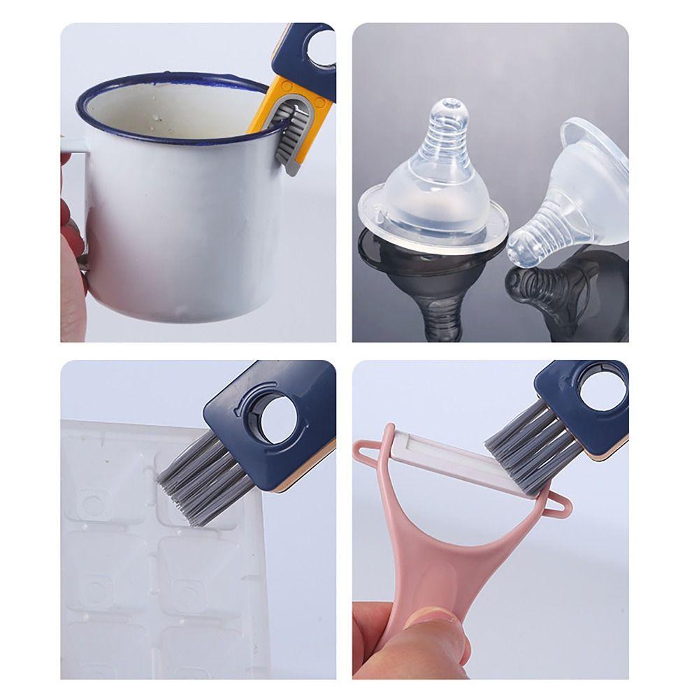 Multi-functional Water Bottles Cleaner 4-in-1 Bottle Gap Cleaner Brush  for Glass Milk Bottles