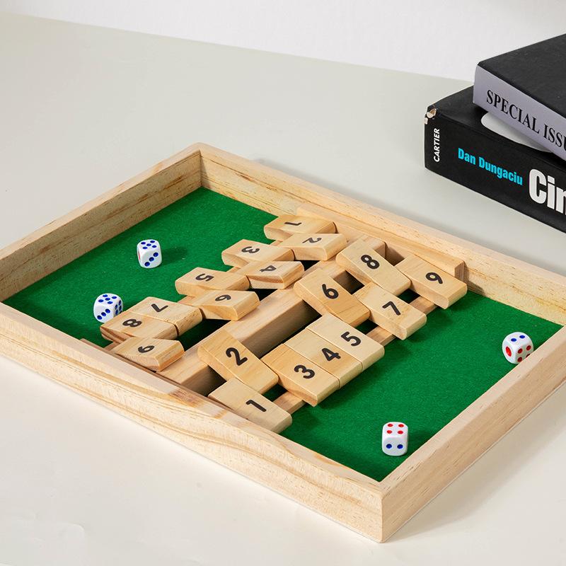 Wooden 1-9 Digital Wine Order Flop Party Wine Gambling Game Digital Flop, Drinking Props Puzzle Board Game Toys