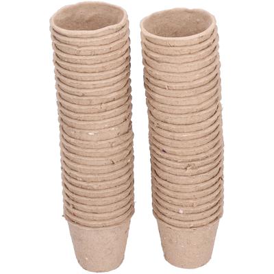 50 Stück 6cm Runde Torftöpfe Abbaubare Pflanzensetzling Anzuchttöpfe Pflanzzubehör