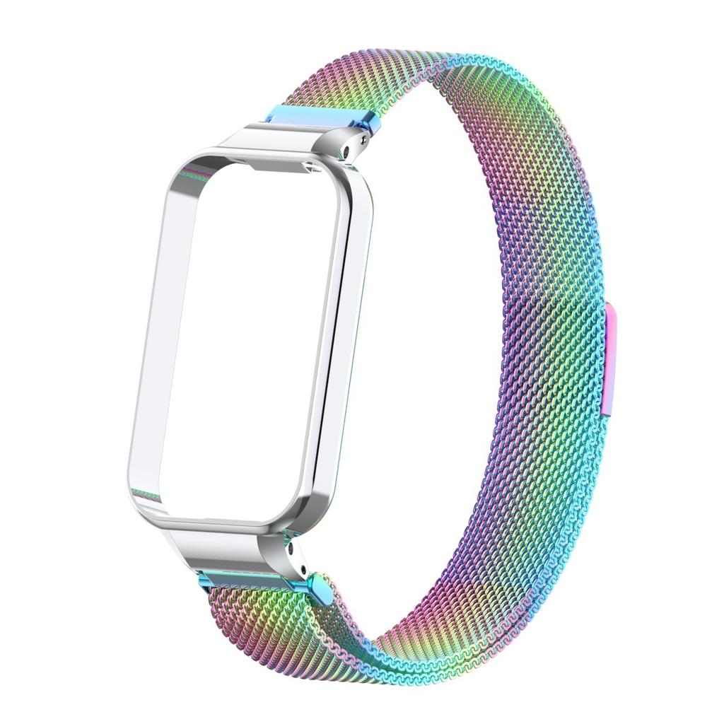 Xiaomi Smart Band 9 Active İçin Milan Kordon Metal Koruyucu Kılıf Tampon Manyetik Halka Bileklik Redmi band 3Watch İçin