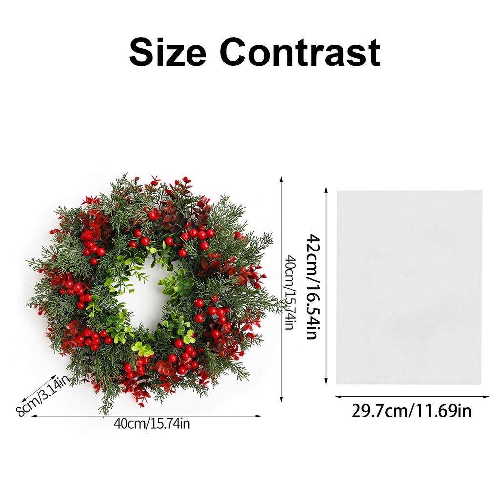 Christmas Decorative Items: Front Door Wreath Pendant, Christmas CypressLeaf And Red Fruit Wreath, Courtyard Decorative Pendant