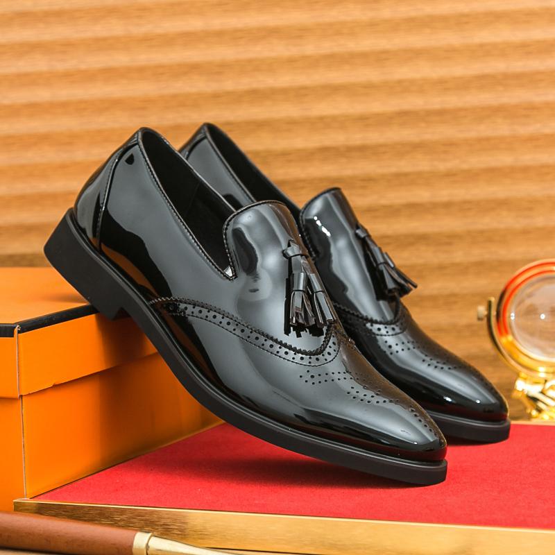 

Мода Мужская Мода Модные Туфли с Кисточками Мужские Повседневные Удобные Брендовые Маленькие Кожаные Туфли Британские Деловые Банкетные Туфли Размеры 38-46 46 чёрный