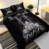 Skull Duvet Cover Set King, Skull Beauty Printed Duvet Cover Set Ride or Die Motor Bedding Set,Corner Tipes Gothic Skull Bedding