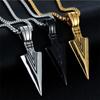 1pc Retro Triangular Spearhead Alloy Arrow Pendant Necklace, Trendy Hip Hop Zircon for Teenagers