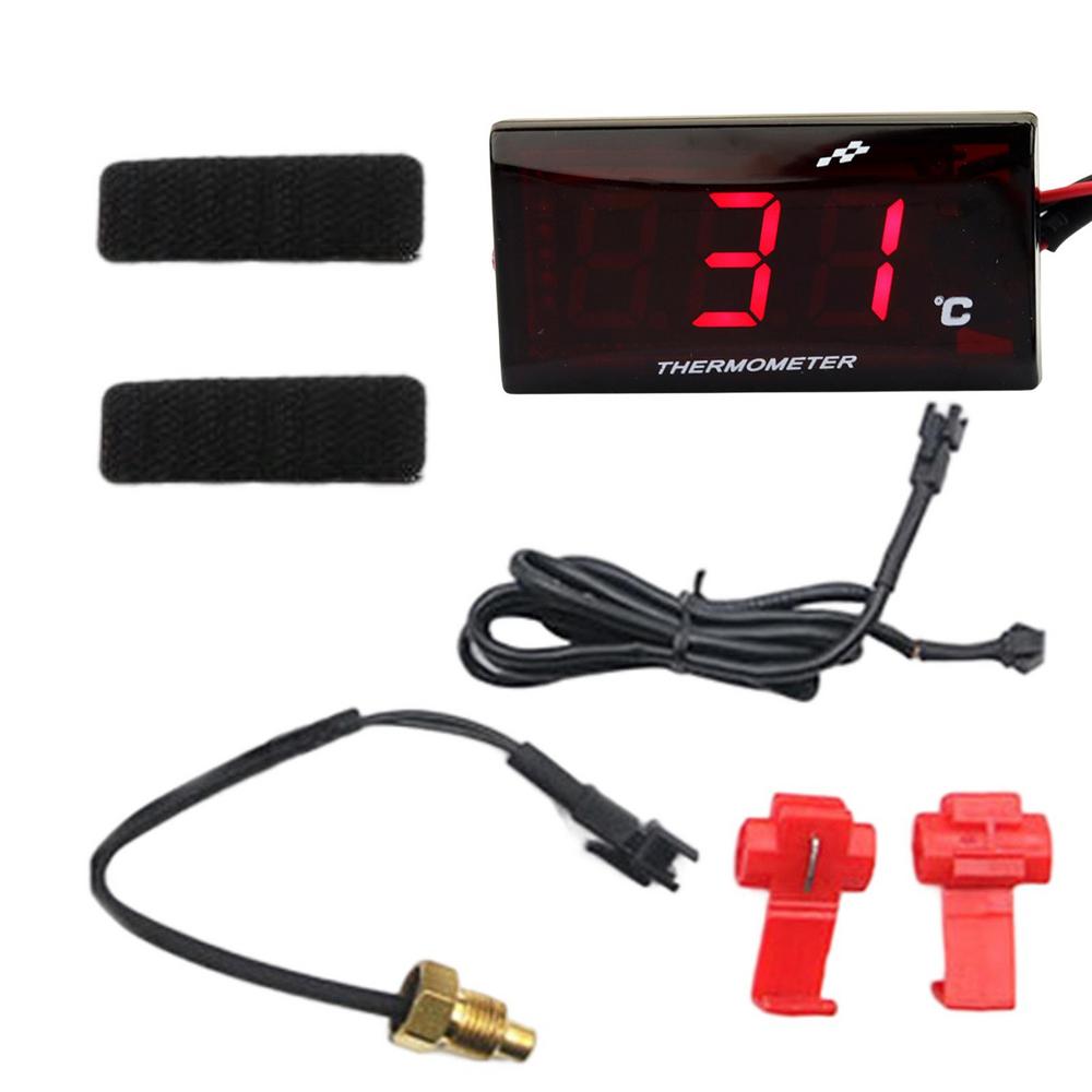 KOSO Motorrad Thermometer Wassertemperatur Mini Meter Klarer LCD Digitalbildschirm Universalsensor Temperaturanzeigen Roller Racing