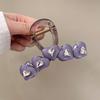 1pc Korean exquisite heart grabbing clip for women's high-end sense, new temperament hair clip, summer simple shark clip
