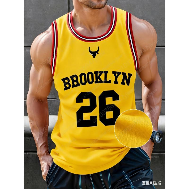 Brooklyn No.26 O-Neck Basketball Jersey Loose Quick Drying Fabric Outdoor Fitness Training Casual Sleeveless Summer Men'S Vest