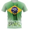 Brazil Flag Graphic T Shirt for Men Clothing 3D Print Brasil Football T-Shirt Gym Fitness Streetwear Tops Soccer Club Tee Shirts