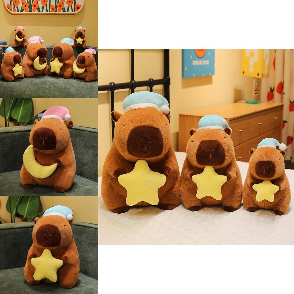 Cute Capybara Plush Toy With Short Pile Fabric For Kids Birthday Gift