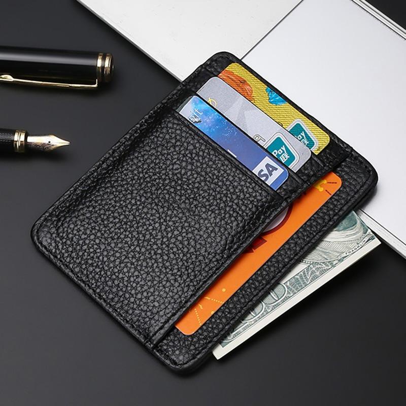 Genuine leather card bag, first layer cowhide card clip, ultra-thin bank credit card cover, multi-card position, and small ID bag.