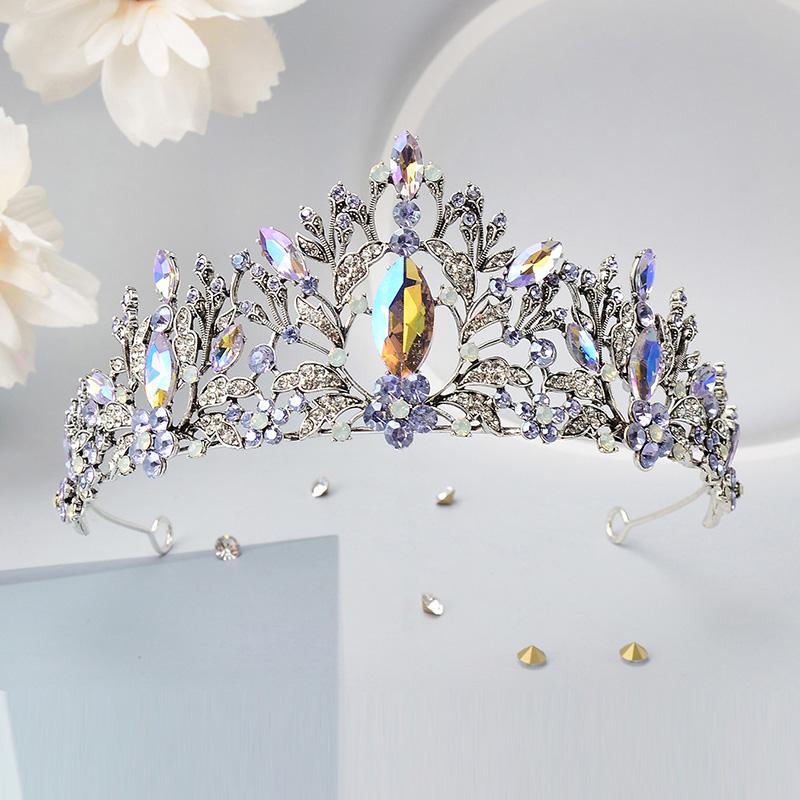 

Luxurious Baroque Crystal Crown Fashionable Dreamy Water Diamond Wedding Accessories Banquet Party Props Mitzvah Crown Headbands