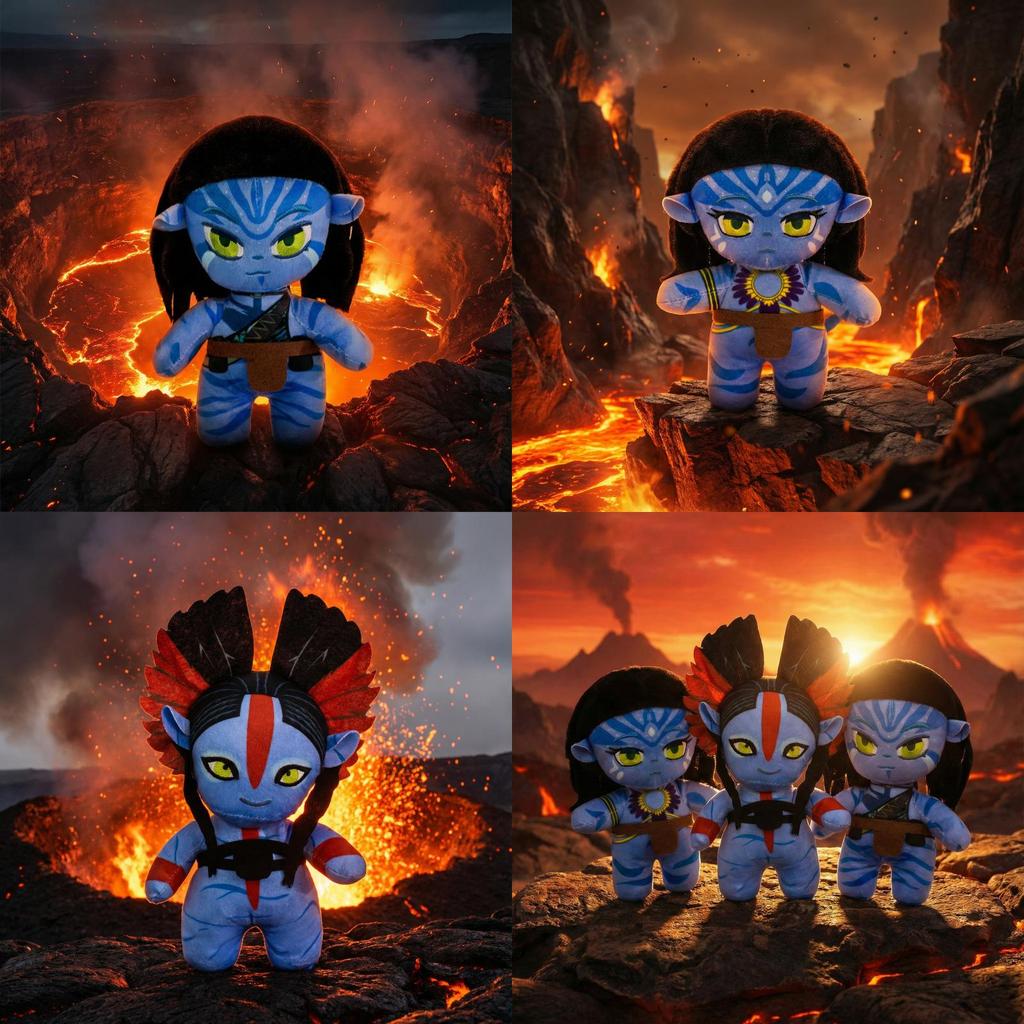 Cartoon Avatar Primitive Tribe Plush Toy Set With Soft Short Pile For Kids And Collectors