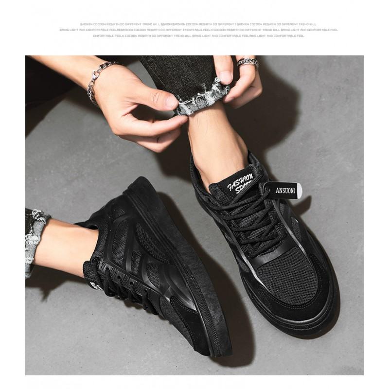 Mens Breathable Mesh Sneakers Low Top Casual Shoes Lightweight Comfortable Walking Daily Wear