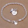 925 Silver 4MM Twisted Rope Bracelets for Women Men Fashion Minimalist Couple Chain Bracelet Unisex Party Jewelry Gifts